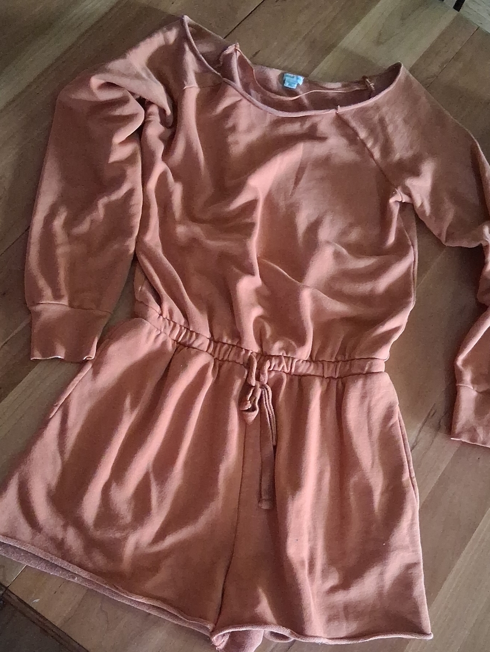 aerie Rust Orange Long-Sleeve Romper